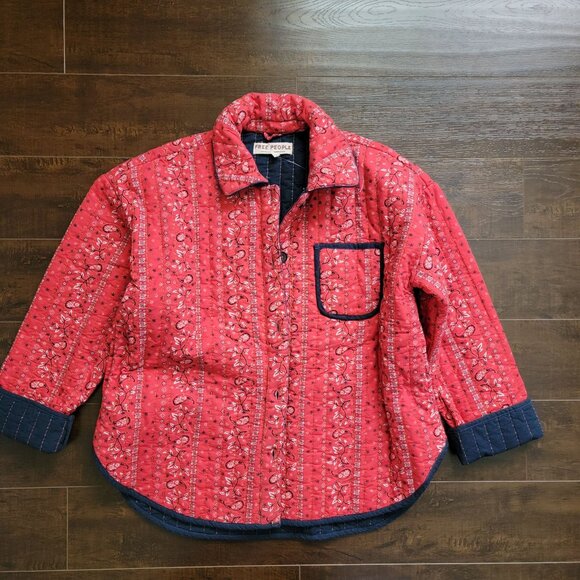 Free People Alexie Jacket Womens L Quilted Cottagecore Town & Country Heritage - Picture 2 of 8